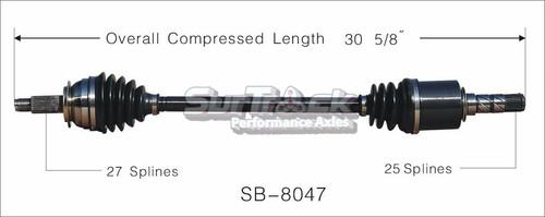 Surtrack perf axles sb-8047 cv half-shaft assembly-new cv axle shaft