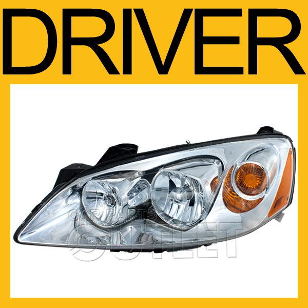 05-10 pontiac g6 left headlight gm2502255 halgoen head lamp 2/4dr non ctf pkg lh