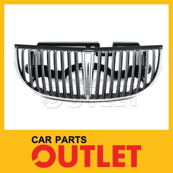 1998-2002 town car front chrome grille painted gray insert bracket+spring mount