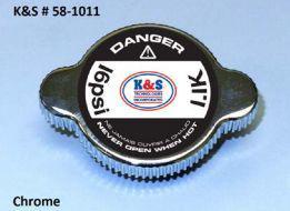 K&s motorcycle chrome standard-pressure 16 psi radiator cap 58-1011