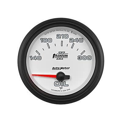 Autometer 7848 phantom ii electrical oil temperature gauge 2 5/8" dia white face