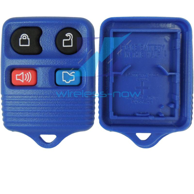 New blue replacement remote keyless entry key fob clicker case shell rubber pad