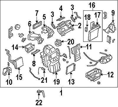 Nissan 27280zn90a genuine oem factory original evaporator core