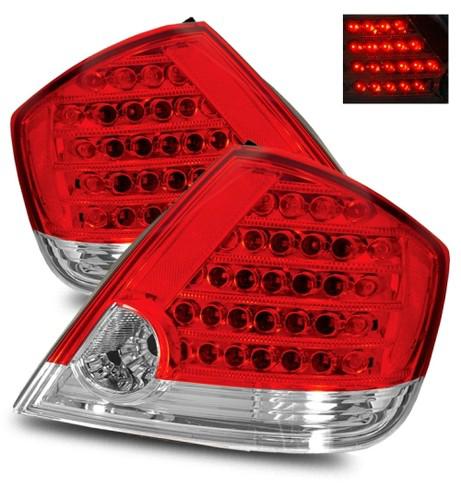 05-07 scion tc euro red clear smd led tail lights housings rear brake park lamps