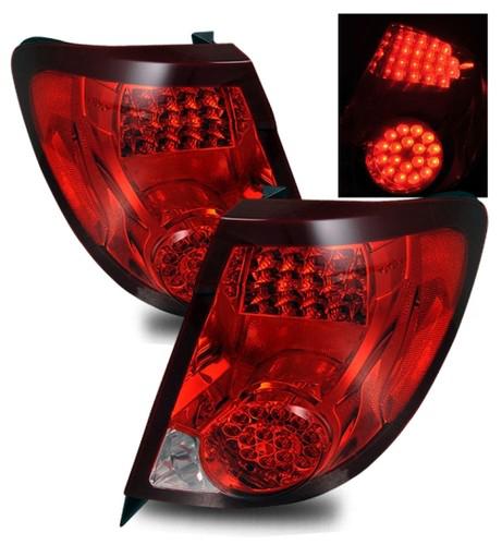 03-07 saturn ion 2dr coupe euro red clear led aftermarket tail lights brake lamp