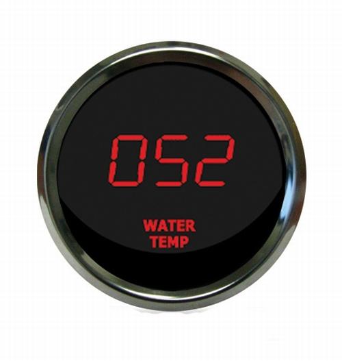 Digital water temperature gauge red / chrome bezel intellitronix ms9113-r usa