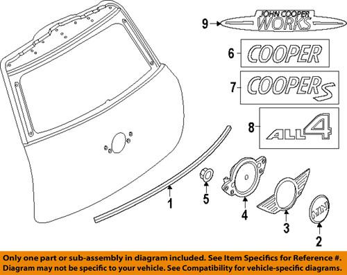 Mini oem 51149801607 lift gate-ornament