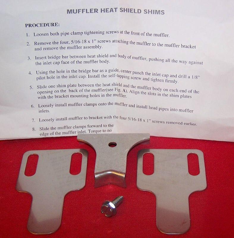 Big dog motorcycle 2005 & up muffler heat shield shims kit vibration dampener