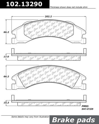 Centric 102.13290 brake pad or shoe, rear-c-tek metallic brake pads