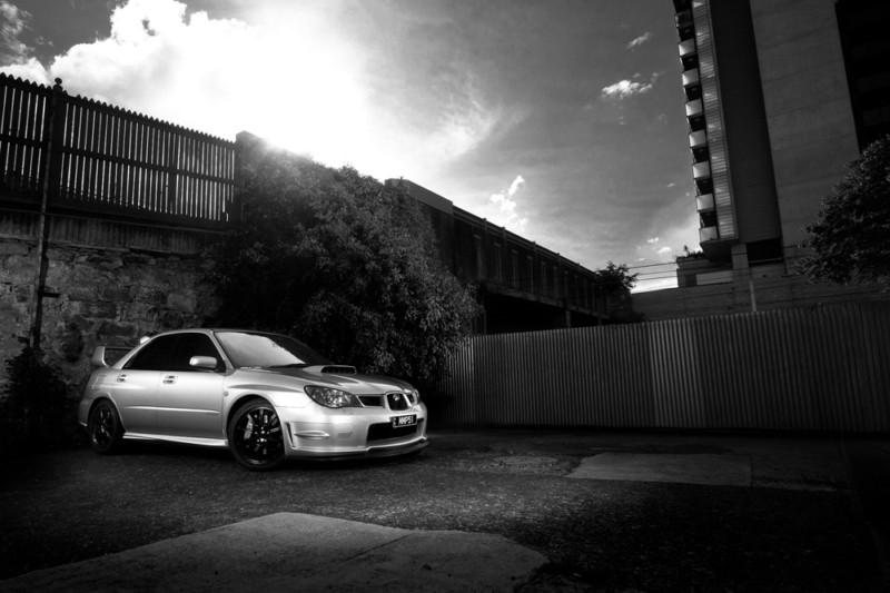 Subaru wrx sti on black wheels hd poster b&w print multiple sizes available