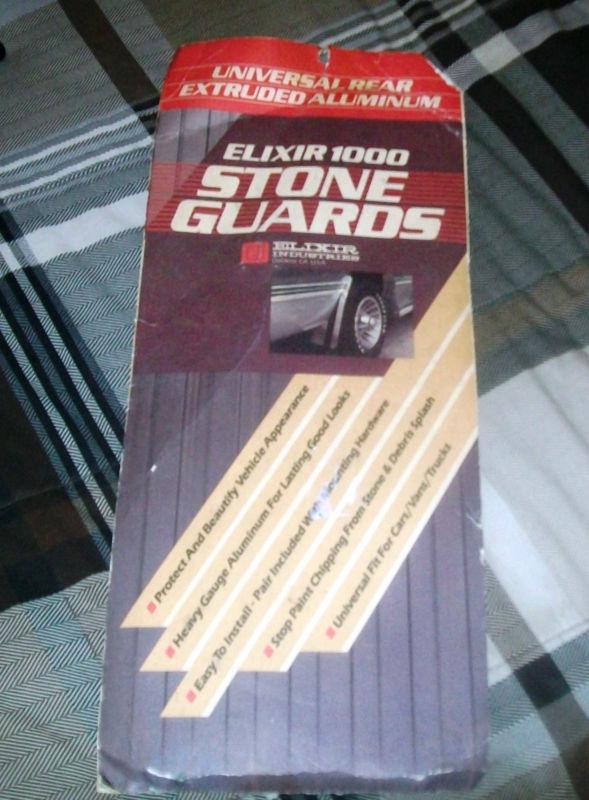 New elixir 1000 stone guards universal rear polished aluminum mud flaps 