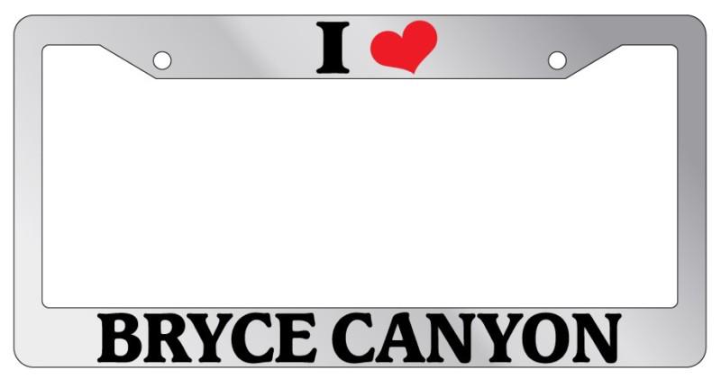 Chrome license plate frame i heart bryce canyon auto accessory novelty