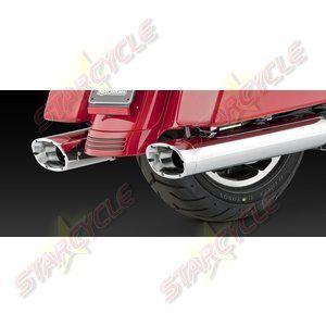 95-13 harley touring flt flht flhx monster oval chrome dual slip on exhaust