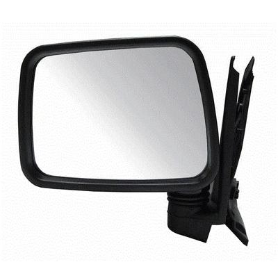 Black manual side view door mirror assembly driver left lh