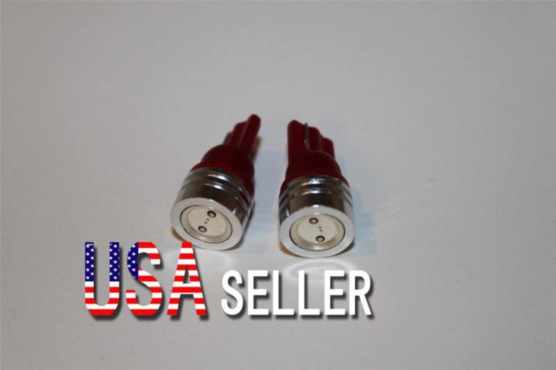 2pcs xenon t10 wedge high power 1w led light bulbs 192 168 194 2825 158 red