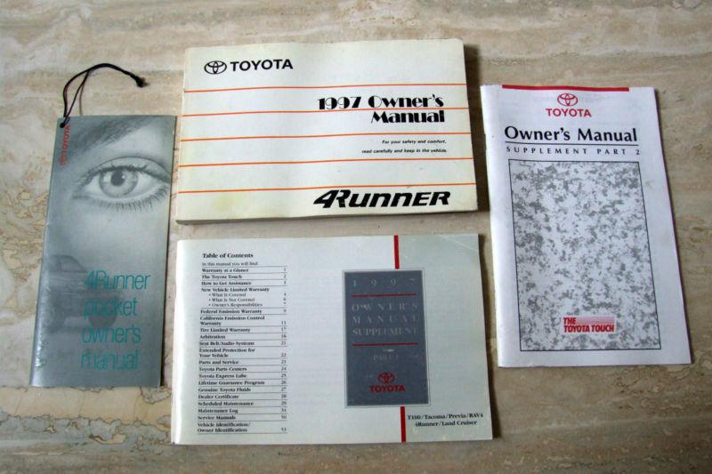 1997 toyota 4runner owners manual set w/supplements 1 & 2 & pocket manual