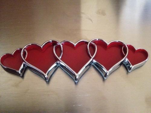 Red hearts custom emblem auto decals ...very very nice 