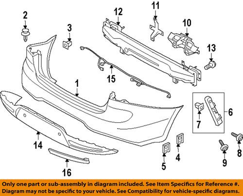 Kia oem 924061w000 bumper trim-reflector