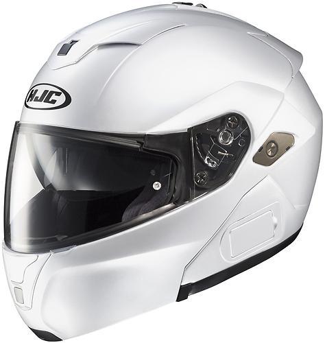 New hjc sy-max-3 intergrated sunshield modular adult helmet, gloss white, xl