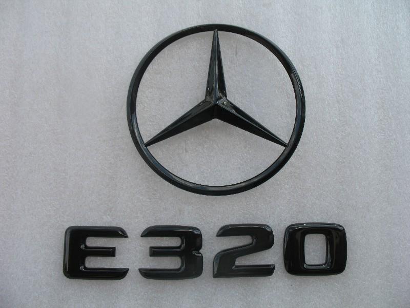 96 97 98 99 00 01 02 mercedes e320 black blackout blacked out emblem logo badge