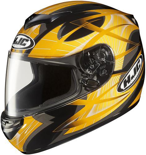 New hjc cs-r2 storm full-face adult helmet, mc-3/yellow/black, large/lg