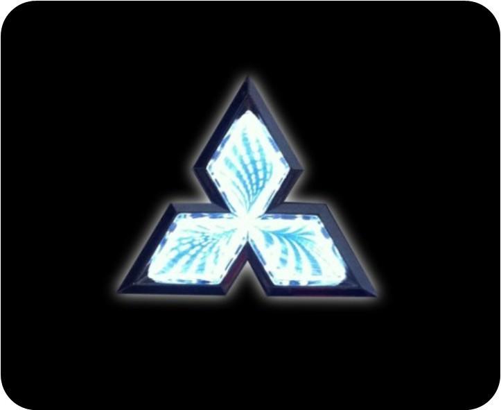 Mitsubishi  outlander 3d led light up  logo badge emblem decal white 7.6cm*8.7cm