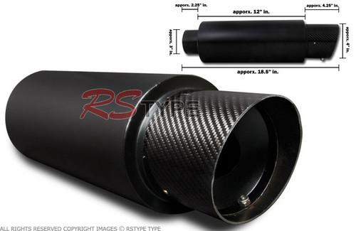 Accord s2000 universal 4" carbon fiber slant tip black fireball muffler