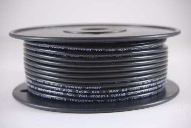 16 awg marine tinned primary wire black - 100 ft