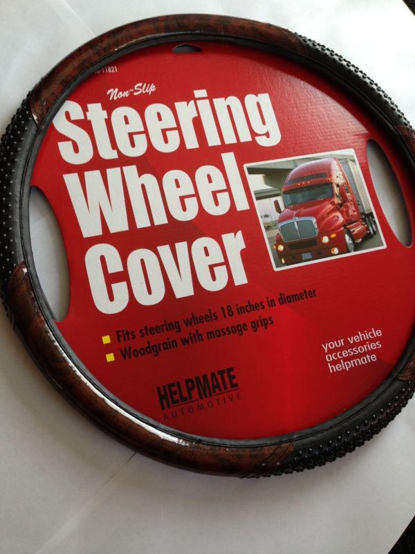 18" woodgrain steering wheel cover 18 inch ,  semi truck, rv, peterbilt, 