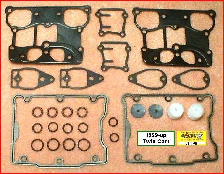 Accel rocker gasket & seal kit, 1999 twin cam harley, ref. 17033-99