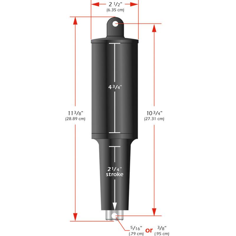 Lenco 101xd extreme duty actuator 12v - 2-1/4" stroke - 5/16" hardware 15055-001