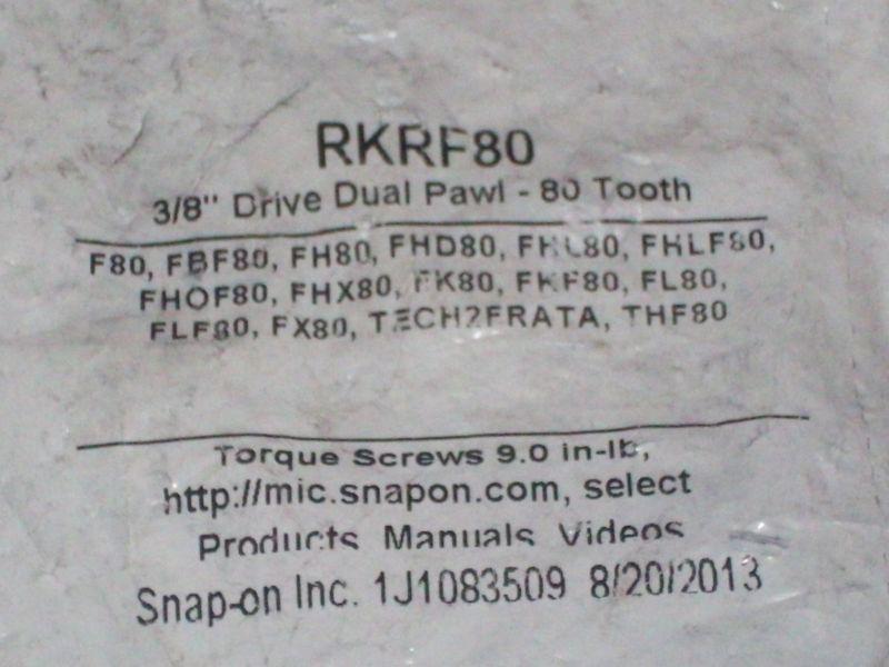 New snap-on rkrf80 3/8" drive dual pawl-80 tooht repair kit , free shipping!!! 