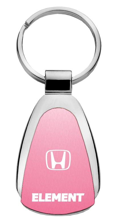 Honda element pink tear drop metal key chain ring tag key fob logo lanyard