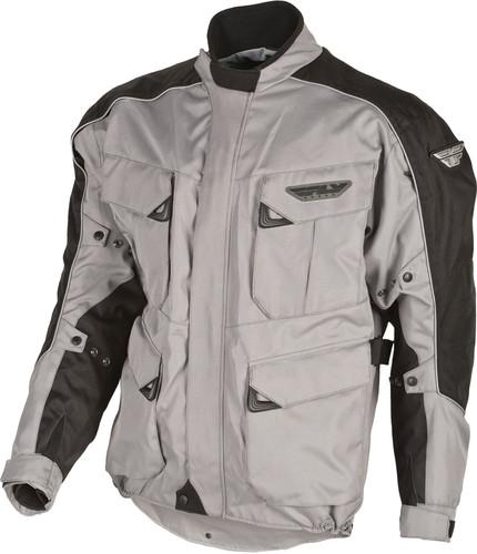 Fly racing terra trek 3 motorcycle jacket silver/black medium