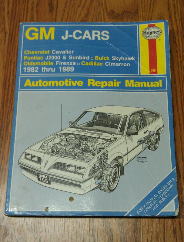 Gm j-cars haynes automotive repair manual 1982- 1989 sunbird, skyhawk