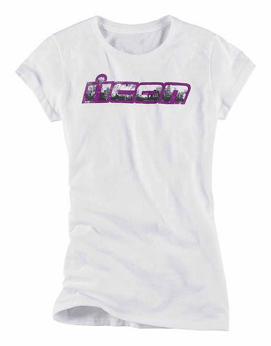 New icon park block womens cotton tee/t-shirt, white/gray/pink, 2xl/xxl