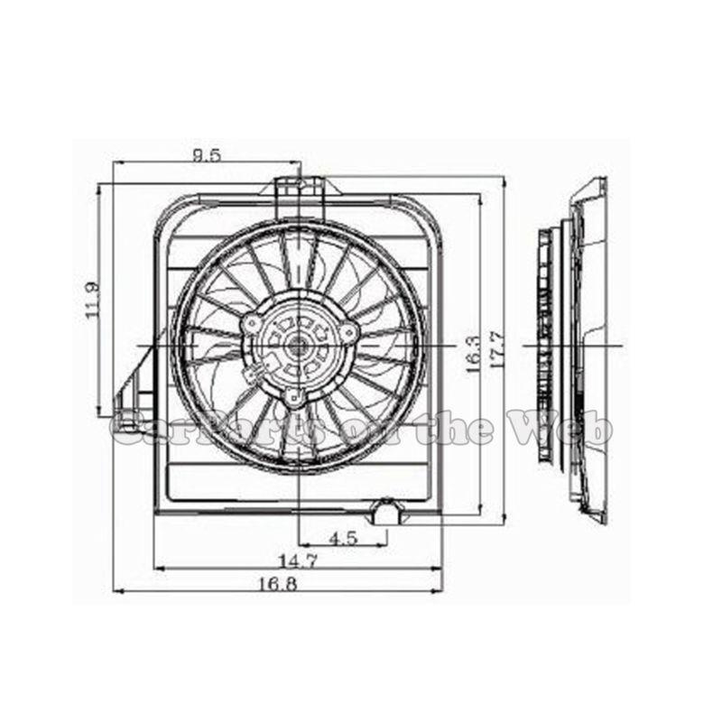 New 2001-2005 dodge grand caravan 2.4l 3.3l 3.8l radiator cooling fan assembly