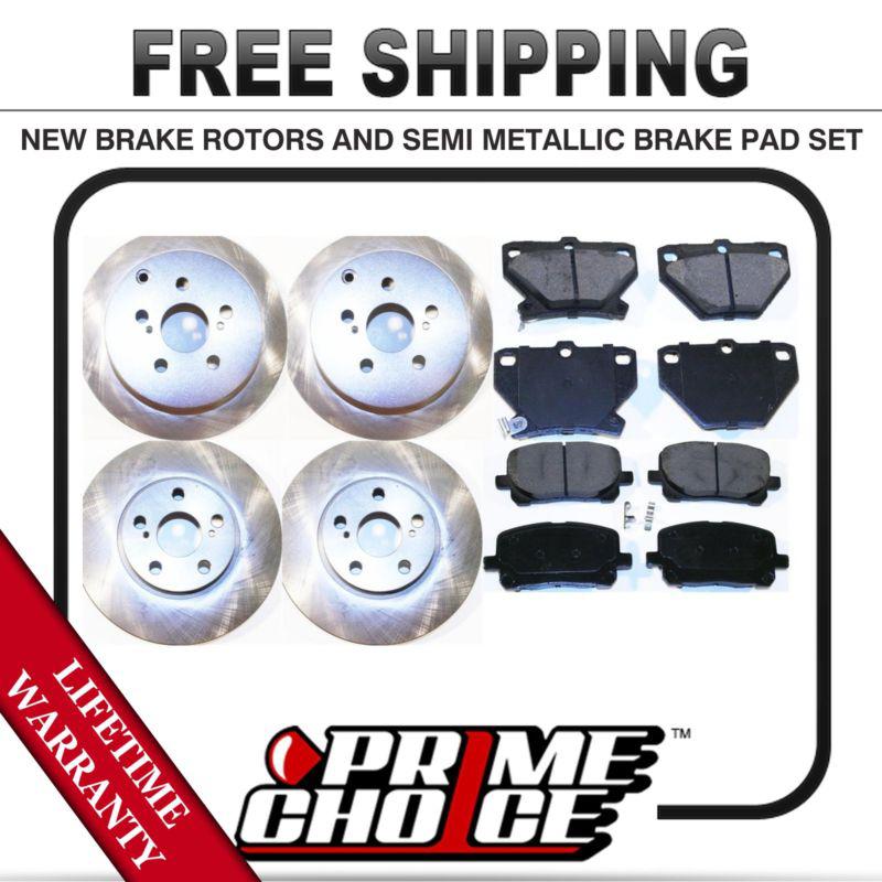 Front + rear kit (4) brake rotors & (8) brake pads with lifetime warranty