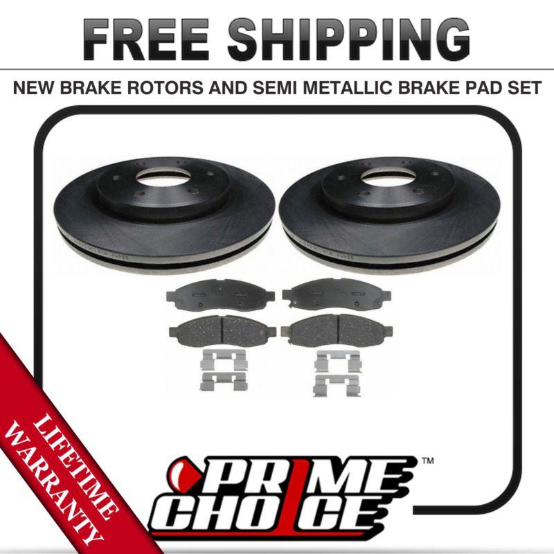 Front kit (2) brake rotors and (1 set) premium brake pads with lifetime warranty