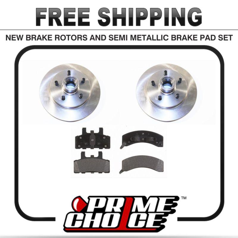 Premium front metallic brake pads and disc rotors complete kit left & right pair