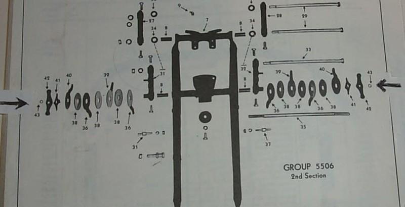 1934-42 indian sport scout & 741 motorcycle fork parts nos