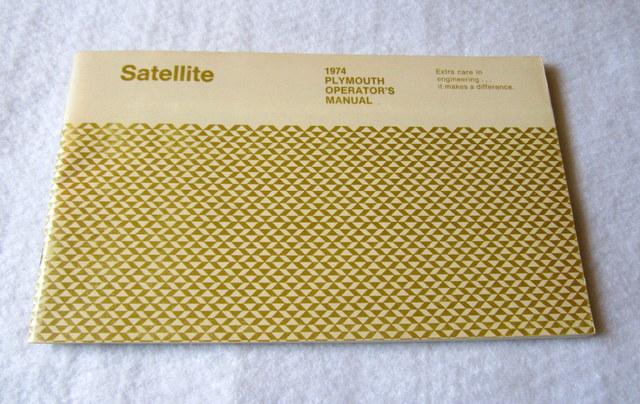 1974 satellite plymouth operator's owners manual original