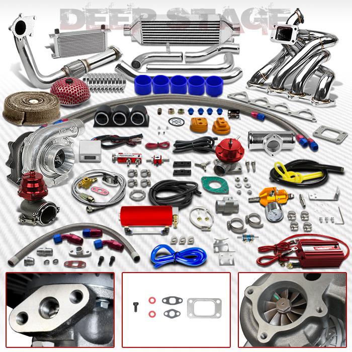 T04e t3/t4 25pc turbo kit w/intercooler+top mount manifold b16/b18 civic integra