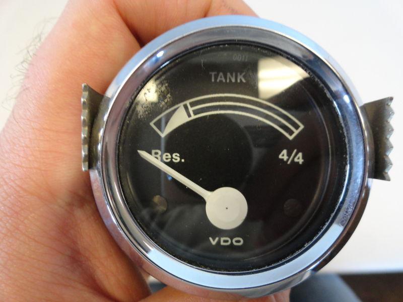 Vdo water tank gauge black face/ silver bezel marine boat