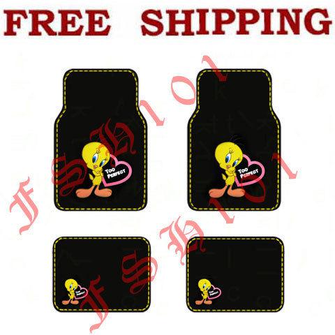 New classic cartoon tweety bird pink hearts car truck carpet floor mats