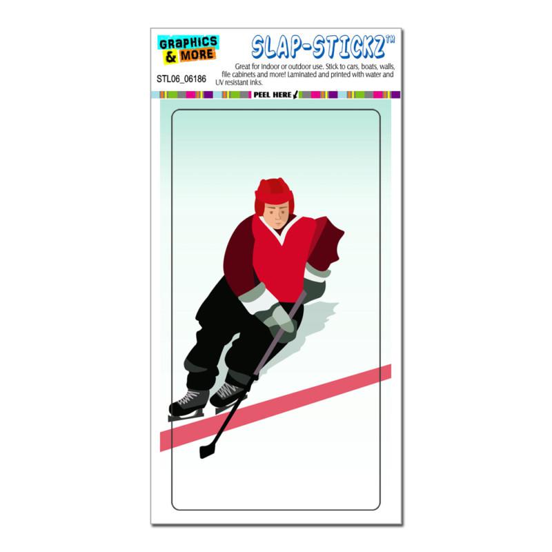 Ice hockey player red - slap-stickz™ automotive car window locker bumper sticker