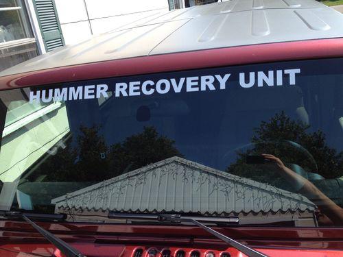 Hummer recovery unit white 36" decal window banner jeep wrangler cj xj yj tj jk