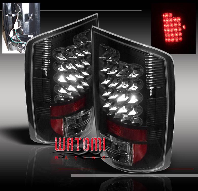 07-08 dodge ram 1500/06-09 2500 3500 led tail brake light lamp black st sxt trx4