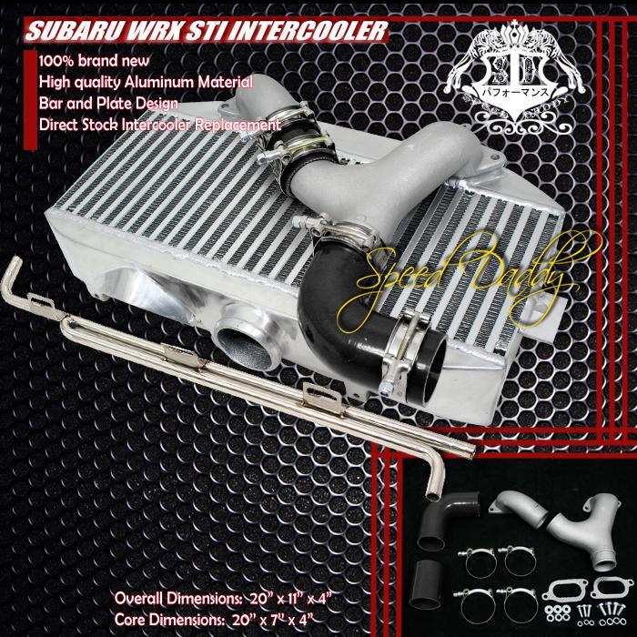 Aluminum bolt-on top-mount intercooler+black y-pipe 02-07 subaru impreza wrx/sti