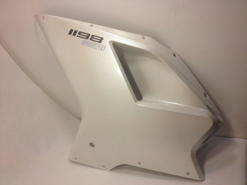 Ducati pearl white 1198 left side upper mid fairing body panel 848 1098